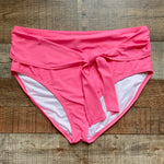 Pink Desert Palm Springs Pink Tie Front High Waisted Bikini Bottoms- Size XL (sold out online, see notes)