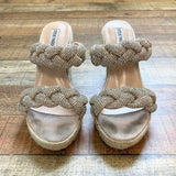 Steve Madden Braided Rhinestone Uzo Espadrille Wedge Sandals- Size 7.5 (see notes, sold out online)