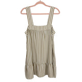 Show Me Your Mumu Tan/White Striped Dress- Size S