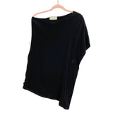 Norma Clare Black 100% Silk One Shoulder Boxy Tunic/Top- Size XS (see notes)