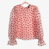 Eloquii Pink Velvet Heart Tie Back Blouse- Size 14 (sold out online)