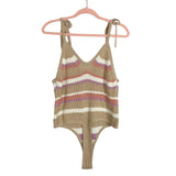 BaeVely Knit Shoulder Tie Bodysuit- Size L