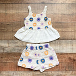 Zara Cream Floral Embroidered Crochet Short Set- Size 18-24M (sold as set)