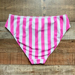 Fig Leaves Pink/White Striped Corsica Bikini Bottoms- Size 16 (sold out online, we have matching top)