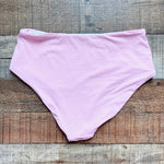 No Brand Pink/Pink and White Striped Reversible Bikini Bottoms- Size ~S (we have matching top, see notes)