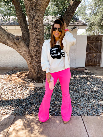 Judith March Hot Pink Lolita Flare Jeans- Size L (Inseam 33.5”, sold out online)