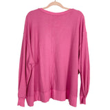 Pink Lily Hot Pink Since You've Been Gone Waffle Knit Top- Size L (sold out online)