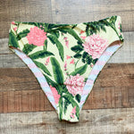 Agua Bendita x Target Peony Botanical Print/Pink Stripe Reversible Bikini Bottoms- Size XL (sold out online, we have matching top)