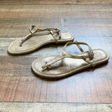 Cambiami Gold Thong Sandals- Size 8 (Like New Condition)