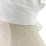 Ces Femme Ivory Linen with Back Tie Cropped Top- Size ~L (see notes)