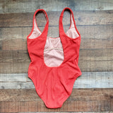 Re-Imagined by J. Crew Red Scrunchie Classic Scoop Neck Padded One Piece- Size 12 (sold out online)