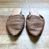 Universal Thread Brown Faux Leather Braided Flat Mules- Size 8 (see notes)