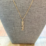 No Brand Gold CZ Grateful Pendant Necklace
