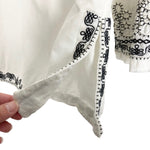 Zara White/Black Linen Embroidered Pattern Raw Hem Tunic/Top- Size XS (we have matching shorts)
