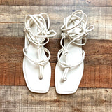 Marc Fisher White Lace Up Sandals- Size 9