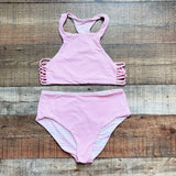 No Brand Pink/Pink and White Striped Reversible Bikini Bottoms- Size ~S (we have matching top, see notes)