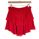 Pink Lily Red Smocked Waist Skort- Size L (sold out online)