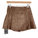 Storets Camel Faux Suede Pleated Skort NWT- Size S/M