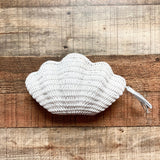No Brand White Weaved Shell Shaped Hard Case Purse