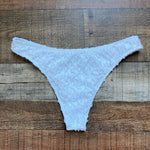 No Brand White Textured Bikini Bottoms- Size L (we have matching skirt and top)