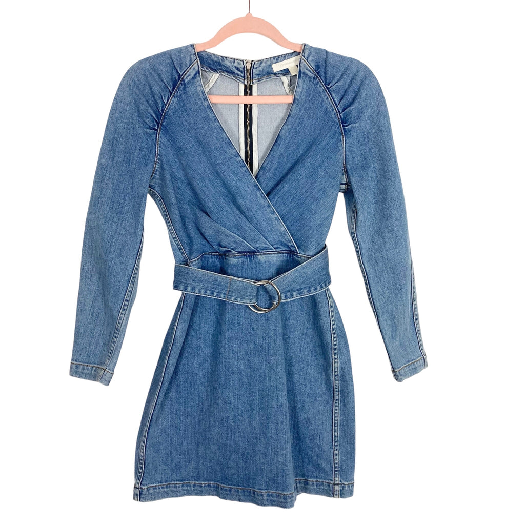 jonathan simkhai denim wrap dress SIMKHAI Cici Denim Dress