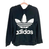 Adidas Black Hooded Sweatshirt- Size S
