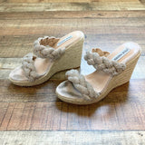 Steve Madden Braided Rhinestone Uzo Espadrille Wedge Sandals- Size 7.5 (see notes, sold out online)