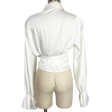 Amaryllis x Tayshia Off White Satin Wrap Blouse- Size XL (sold out online)