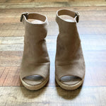 Universal Thread Tan Suede Peep Toe Espadrille Wedges- Size 7 (see notes)