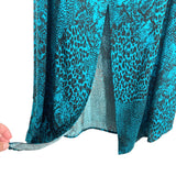 AFRM Green Animal Print Front Slit Dress- Size S