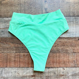 No Brand Neon Green High Waisted Cheeky Bikini Bottoms- Size S