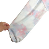 No Brand Pink/Blue Fleece Tye Dye Button Front Sweatshirt- Size XL