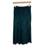 Louizon Green Printed Front Button Up Silky Skirt- Size 2