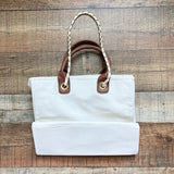 No Brand Cream Canvas Handbag with Removable Chain