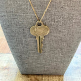 No Brand Joy Key Pendant with Long Gold Chain Necklace