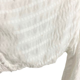 Carly Jean White Gauze Wide Sleeve with Raw Hem/Cuff Top- Size S (see notes)