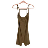Shein Camel Open Back Romper- Size L (see notes)