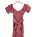 Petal + Pup Dusty Pink Satin Off the Shoulder with Ruched Bust and Back Tie Oralie Midi Dress NWT- Size 2