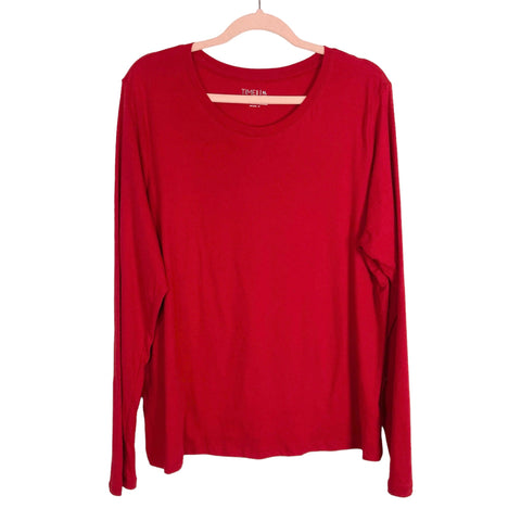 Time and Tru Red Long Sleeve Top- Size XL