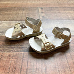 Sun-San Gold Leather Sweetheart Sandals- Size 6