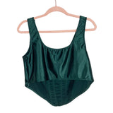 Shein Curve Green Bustier Asymmetrical Hem Satin Top- Size 1XL