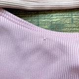 Pink Lily Pink Two Tone with Mauve Side Tie and Side Cut Out One Shoulder Padded One Piece- Size M (see notes)