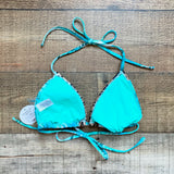 Decree Blue/Green Palm with Animal Print Detail Padded Triangle Bikini Top NWT- Size M (we have matching bikini bottoms)