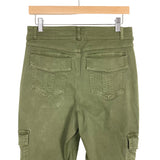 SPANX Olive Stretch Twill Pull On Ankle Cargo Pants- Size L (Inseam 28")