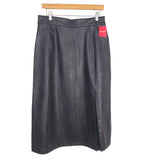 SPANX Black Faux Leather Midi Skirt NWT- Size L