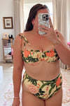 Agua Bendita x Target Peony Botanical Print with Tie Shoulder Straps Padded Underwire Bikini Top- Size XL (sold out online, we have matching bottoms)