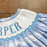 Ann + Reeves Blue Check Smocked Harper Dress- Size 24M (see notes)