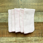 No Brand Pink Cotton Set of 5 Burp Cloths (sold as a set)