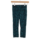 Lululemon Black/Teal Cropped Leggings- Size 4 (Inseam 18.5”)