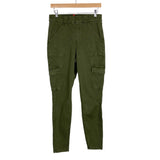 SPANX Olive Stretch Twill Pull On Ankle Cargo Pants- Size L (Inseam 28")